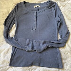 Lucky Brand Slate Blue Long Sleeve Tee